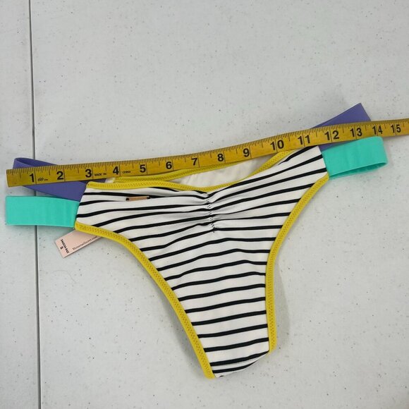 Victoria's Secret 32C/S Hottie Itsy Bikini Set Stripe Push-Up Neon Colorblock - Picture 7 of 15